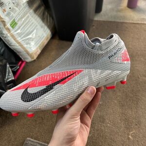 Nike Phantom GT2 Elite Gray and Red Soccer Cleats